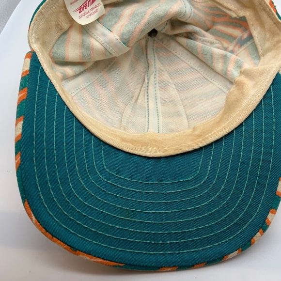 VTG 90s Zubaz Miami Dolphins Retro Logo Zebra Pattern Snapback Hat Autographed - Picture 16 of 16